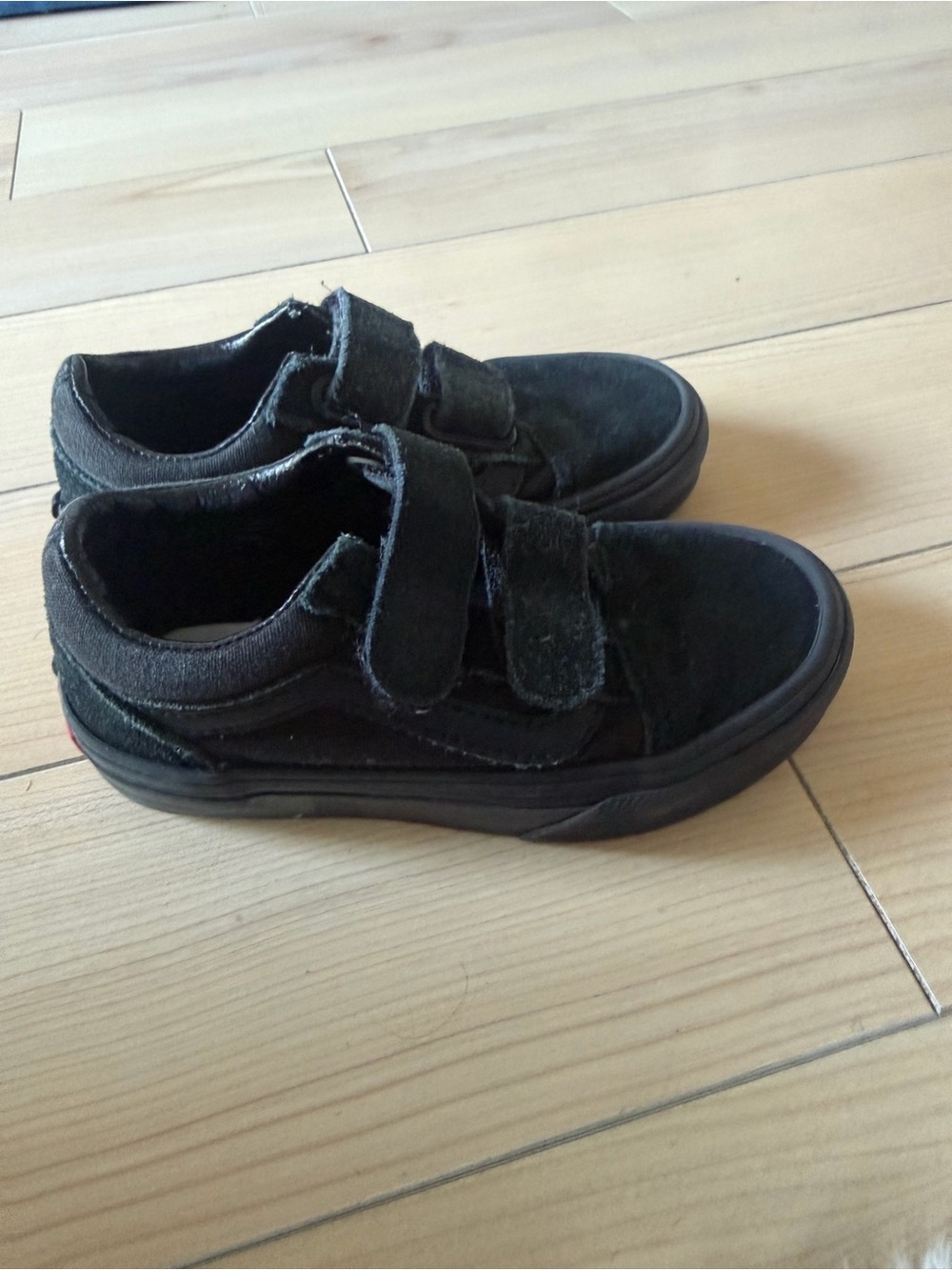 Vans Kids Black Velcro Strap Skate Sneakers